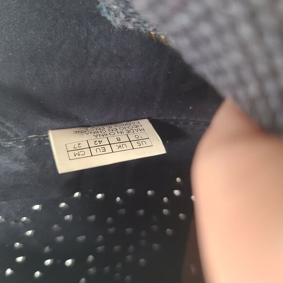 Toms Boots Womens 10 Deia Ankle Booties Blue Suede Side Zip Block Heels 10010981 - Picture 8 of 9